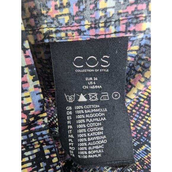 COS Cotton Pixel Printed Half Sleeve Mini Dress - Picture 5 of 7